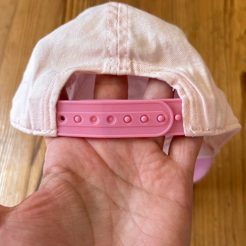 H&M Baseball Cap Kids Pink Chenille Bunny Patch Snapback Hat SIZE‎ 2T